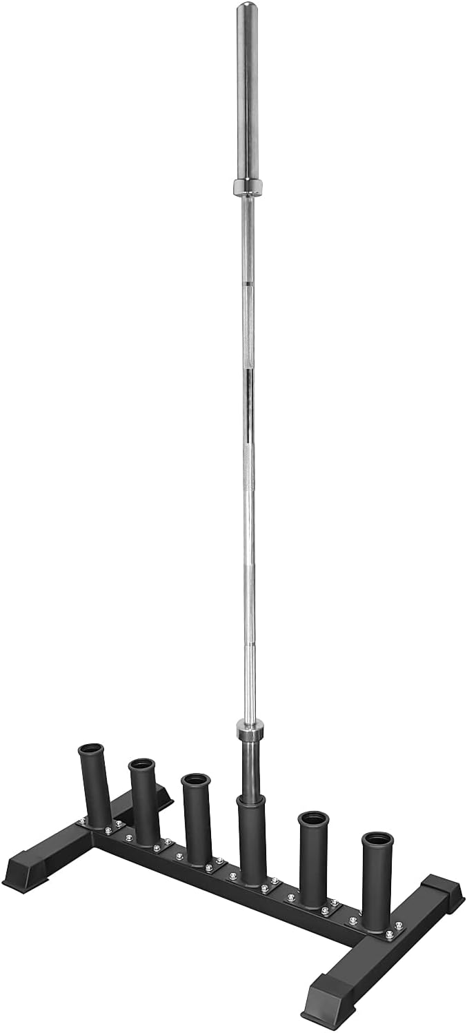 Luwint Freestanding Barbell Holder, Floor Stand Vertical 6 Bar Storage Rack for 2'' Olympic Bars
