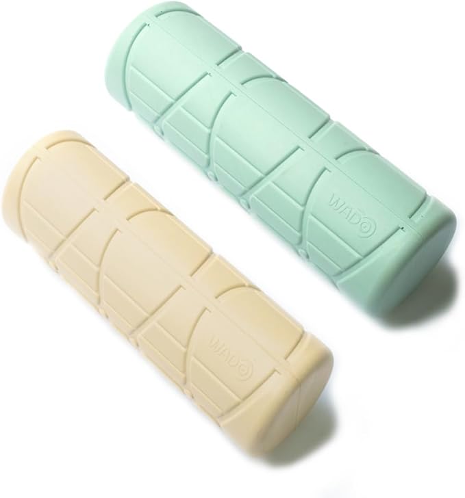 WADO Mini Round Foam Roller for Exercise and Recovery 12" x 4"- Ergonomic Pattern Angle Roller, Body Stretching, Solid PU, 3-Different Density Options (Medium (Alice Mint, 750g))