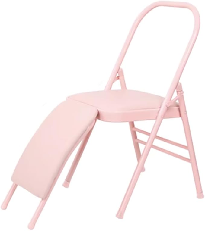 Pilates Yoga Chair,Iyengar Yoga Chair,Yoga Inversion chairyoga Assist Chair,with Lumbar Back Support,Backless Chair Yoga Chair,Pink