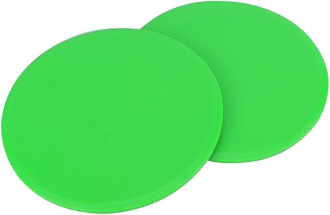 Core Slider Gliding Discs 2Pcs | Full Body Workout for Core Strength/Balance/Stability | Portable Exercise Discs for Home/Gym/Travel | EVA ABS Round Green Design