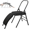 Backless Folding Yoga Chair for Headstand&Handstand Training,Inversion Stool for Restorative Flow and Back Pain Relief (Black Fabric)