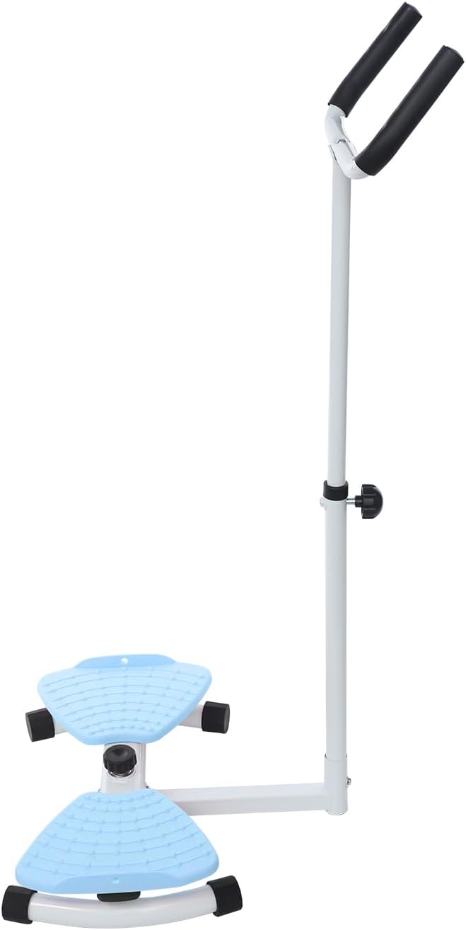 Waist Twister Board, Home-Gym Core Trainer with Handrail & Pull Cords, Noiseless 360° Ab-Twister Platform for Belly-Fat Burn, Strength & Balance Workouts, 330 Lbs Capacity