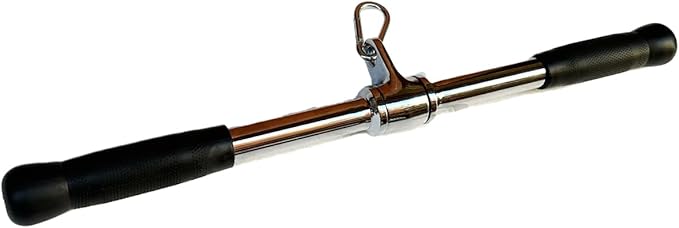 qibylift Barbell Multi-Exerciser Cable Attachment For Cable Machines, Lat Pull Down Bar Cable Machine Attachments, Tricep Press Down Bar, Revolving Straight Curl Pulldown Bar with Rotating & Rubber Handle Grips
