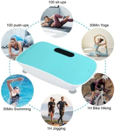 Vibration Platform Exercise Machine, 10 Frequency Settings, Body Shaping Massage, Blue