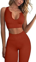 Yoga Pants 2 Piece Ribbed Seamless Yoga Outfit Workout Outfits Crop Tank High Waist Yoga Leggings Sets for Women Fitness Clothes Tracksuit