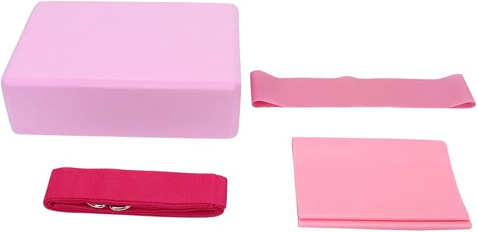 Happyyami Yoga Tool Kit Yoga Block Latex Strap Stretch Band Resistance Ring Fitness
