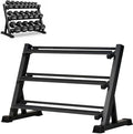 3-Tier Dumbbell Rack Stand, Adjustable Weight Storage Rack with 1100 lb Capacity, Heavy-Duty Steel Dumbbell Organizer with Anti-Scratch Foot Pads for Home Gym (Rack Only)