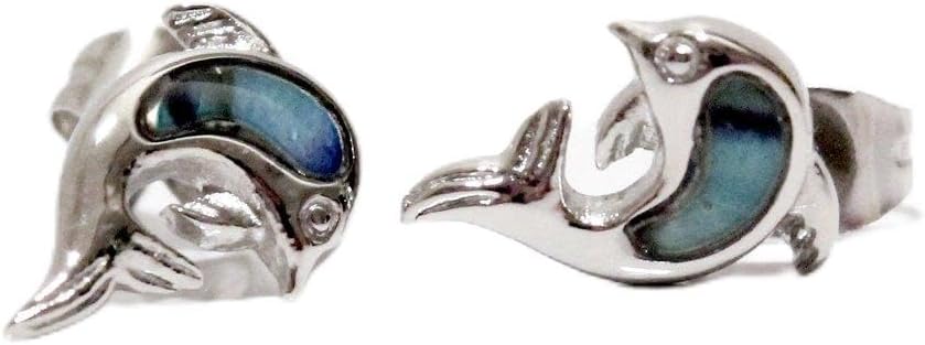 Magnetic Therapy Earrings Dolphin with abalony
