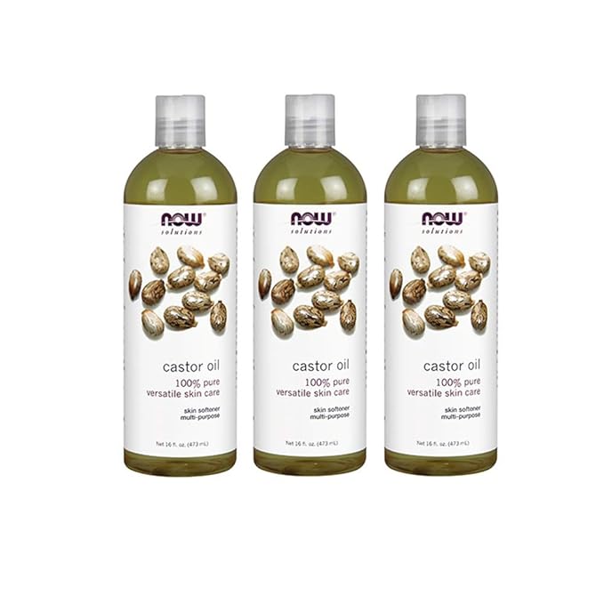 Now Solutions Castor Oil, 100% Pure, 16 Fl Oz (3 Count)