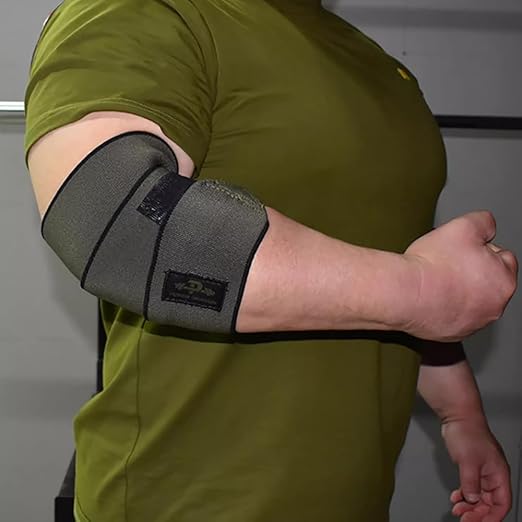 Weightlifting Elbow Wraps (1 Pair) - 90CM（35.4" ） Adjustable Compression Elbow Strap - Joint Support, Powerlifting & Gym Workouts (Men & Women) (Green)