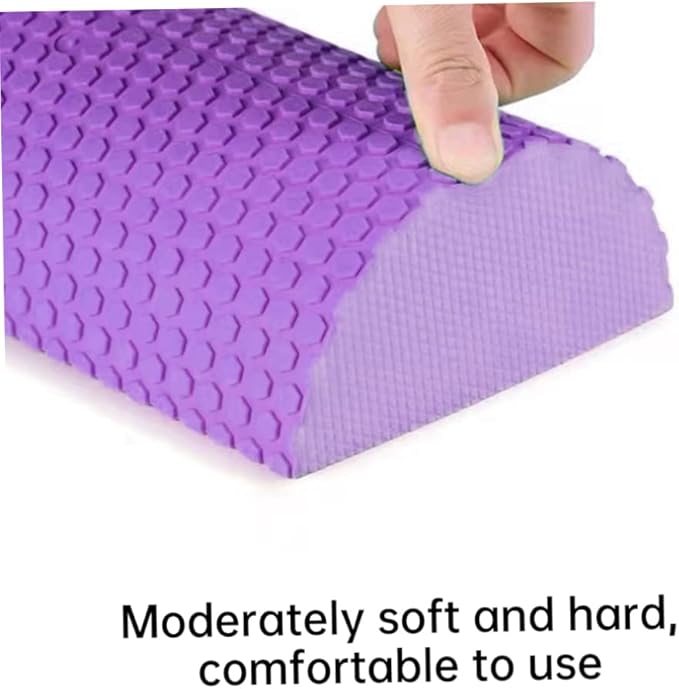 Half Round Foam Roller EVA Back Exercise Shaft Yoga Columns for Deeply Tissue Muscle Massage Blue,Sports