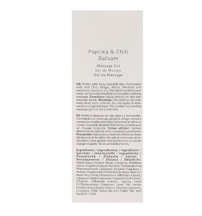 Paprika Thermal Body Gel – Firming & Toning Massage Gel – Natural Paprika Extract – Heating Effect Slimming Gel for Abdomen, Arms & Legs – 150 ml