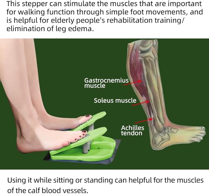Leg Exerciser for Seniors While Sitting – Under Desk Foot Pedal & Massager for Circulation, Muscle Relief, and Varicose Vein Support at Home or Office
