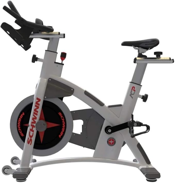 Schwinn AC Performance Plus Indoor Bike with Carbon Blue Belt Drive and Morse Taper - White