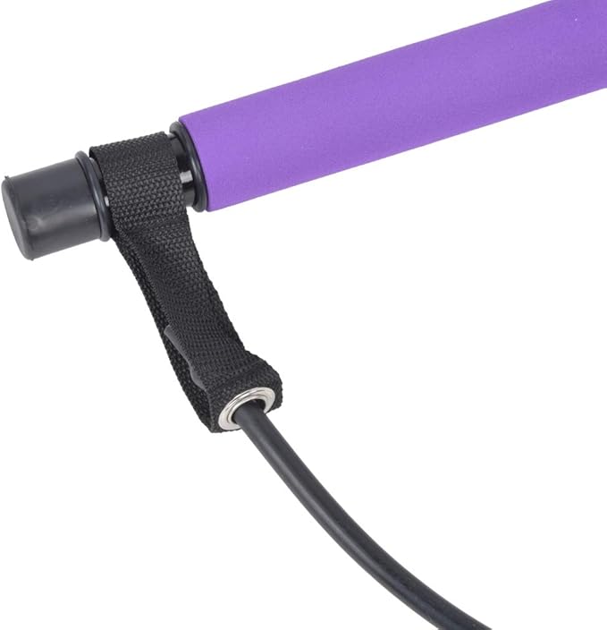 Pilates Bar Stick Multifunctional Portable Yoga Resistance Band Fitness Equipment for Home Exercise Purple