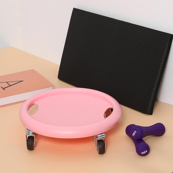 HANABASS Four-Wheel Ab Roller with Knee Mat Multi-Directional Silent Abdominal Exercise Wheel for Home Core Strengthening and Full Body Workout Non-Slip Fitness Sliding Board