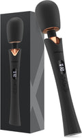 bed geek Cordless Wand Massager – Super Powerful Handheld Massage with 20 Speeds & 8 Patterns, Soft Silicone Head, Quiet Motor, LED Display, Body-Safe & Waterproof Black & Rose Gold