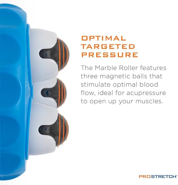 ProStretch Marble Roller, Hand-Held Portable Massage Tool with Magnetic Balls for Acupressure and Muscle Soreness Relief