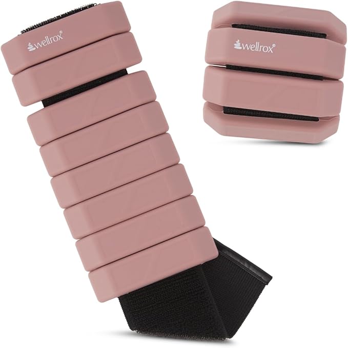 Wellrox Weighted Bangles – Adjustable Ankle and Wrist Weights for Women & Men – Set of Ankle Weights 2 lbs (1 lb Each Wrist Weight) | Weighted Arm Bands for Pilates, Yoga, Running & Walking