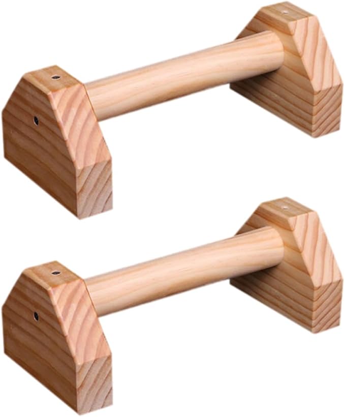 Toyvian Pine Wood Push-up Bars 30cm Pair Push-up Brackets Home Fitness Push-up Stands Indoor Workout Equipment for Strength Training