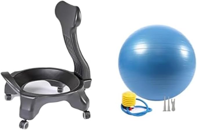 Heavy-Duty Yoga Ball Chair, Ideal for Core Muscle Strengthening, Exercise, and Physical Therapy; Suitable for Office and Home Fitness.