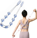 Manual Back Massage Roller Rope, Handheld Massage Ball Roller Anti Cellulite Massage Roller, Fascia Roller Manual Massage Strap for Back Neck Shoulder Waist Leg Muscle Exercise Massage Roller (Blue)