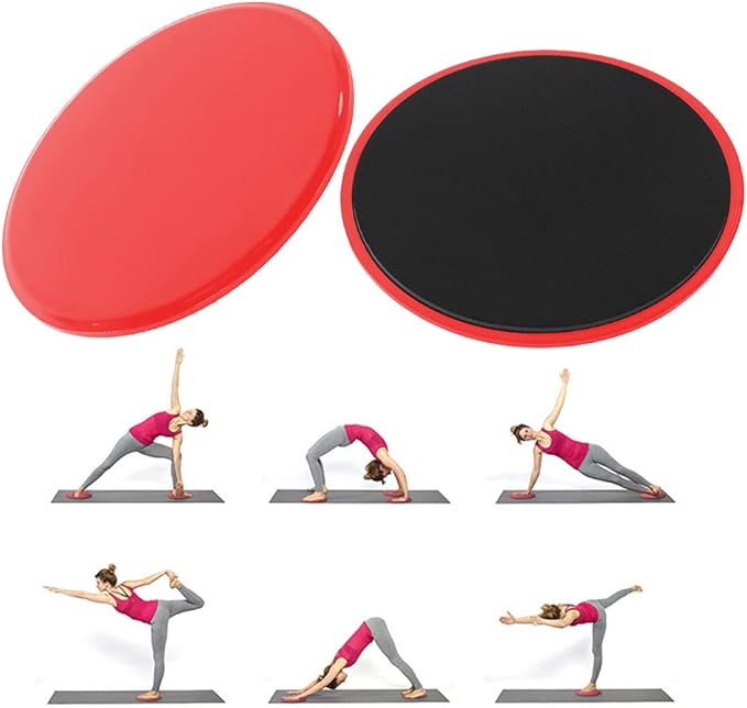 Fitness Sliding Disc, Wireless Core Slider Workout Equipment, Low Impact ABS Sliders for Home Gym and Floor Exercises with Pull Straps for Beginners and Advanced Users