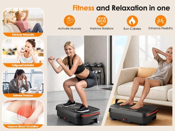 Vibration Plate Exercise Machine with Resistance Bands & Remote Control – 99 Speed Levels, 450lbs Capacity Vibration Platform for Weight Loss, Lymphatic Drainage & Full Body Home Gym Workout