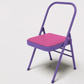 Foldable Yoga Auxiliary Chair for Adults Backless Yoga Chair Portable Curved Chaise LoungeChair forYoga YogaAuxiliaryChair with Anti Slip Foot Pads for Stretching Balance Training(Purple)