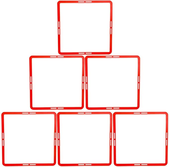 SUPVOX Multi-Function Portable Agility Rings for Football Training 6Pcs Square Speed Circles for Youth Soccer Agility and Footwork Exercises