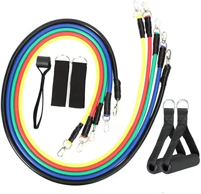 Ab Roller Home Gym Equipment – 4 Wheels Ab Wheel Muscle Roller with LCD Screen, 5Pcs Resistance Bands, Ankle Straps, Door Anchor, Handles, Travel Bag – Comfortable Elbow Support with Non-Slip Handles