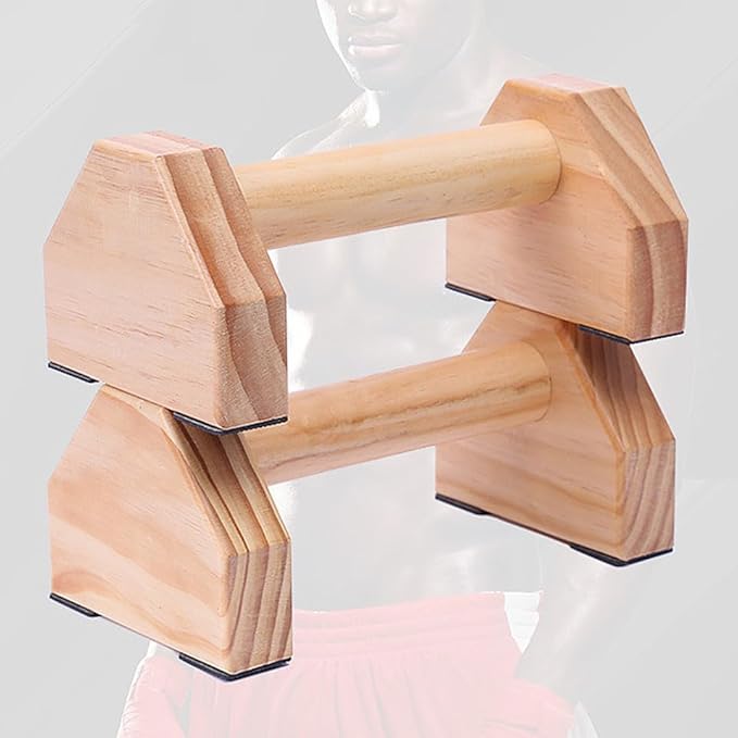 1pair Solid Wood Push-up Bracket Fitness Equipment for Calisthenics and Strength Training Push-up Stand for Home Workout Smooth Non-slip Design Easy to Carry