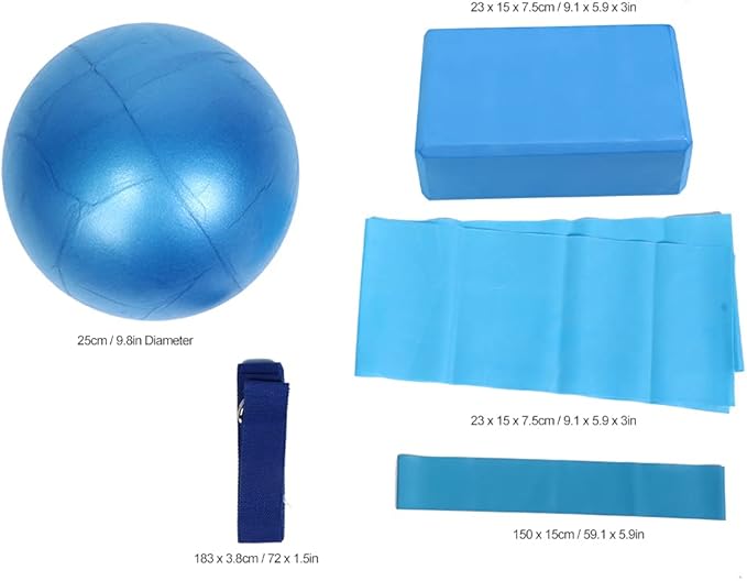 Yoga Beginners Kit Yoga Fitness Set Yoga Blocks Yoga Strap Belt Yoga Ball Towel Yoga Sets Yoga Accessories Kit for Beginners Yoga Starter for Home Workout Gym Women