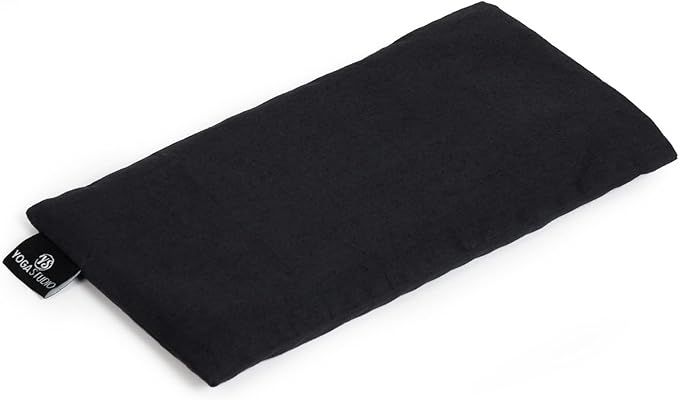 Yoga Studio Organic Eye Pillow - 23 cm x 13 cm - Cotton Filled with Flax Seeds - for Tired Eyes, Relaxation and Headaches