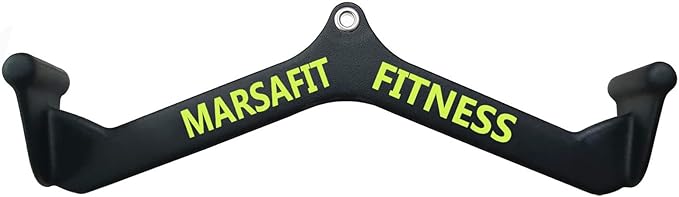 Home Gym Fitness Rowing T-bar V-bar Pulley Cable Machine Attachment, Bicep Curl Tricep LAT pulldown Bar Back Strength Training Handle Grips LAT Pull Down Bar for Seat Row Workout