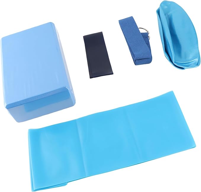 5 Piece Yoga Set, Yoga Blocks with Stretch Belt, Latex Towel, and Yoga, Complete Workout Kit for Home Gym, Yoga and Pilates Training