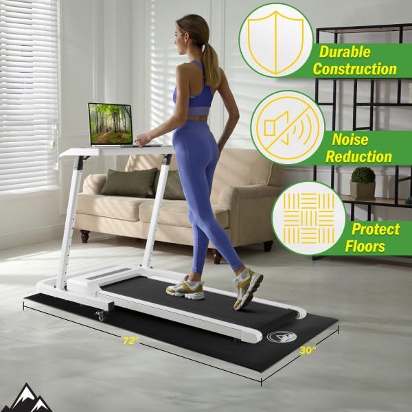 Treadmill & Exercise Equipment Mat – Non-Slip, Waterproof Pad for Bike, Walking Pad, Elliptical or Home Gym – Noise-Reducing Workout Floor Protector by Wakeman