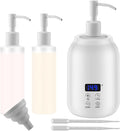 Massage Oil Heater Warmer,with ℃/℉ Switchable Display, Two Oil Dispenser Bottle，Constant Temperature, Salon and Barber Shops,White
