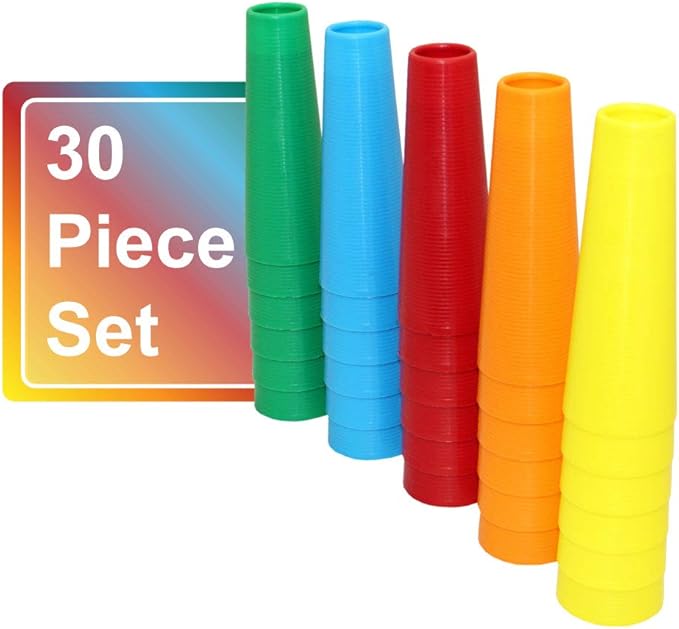 Rehabilitation Advantage Large Stacking Hand Cones, Set of 30
