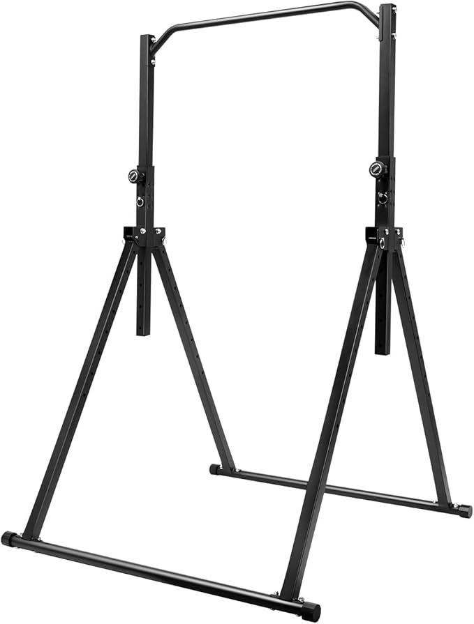 Adjustable Heightpull Up Bar, Foldable Pull Up Bar Adjustable Height Horizontal Bar Freestanding Dip Stand for Home Gym Strength Training Equipment 4.36 X 3.81ft