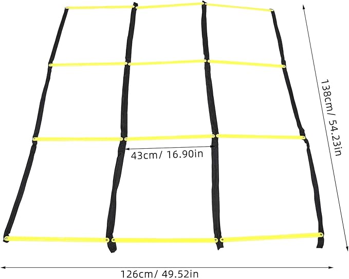 Foldable Nine-Square Football Agility Ladder with Soft Rungs, Athletic Speed Training Tool for Soccer Footwork Drills and Fitness Workouts