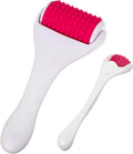 Tondiamo 2 Pcs Muscle Roller Gifts Stick Fascia Body Cellulite Face Muscle Massage Roller Manual Massage Tools for Relief Neck Arm Back Leg Body Deep Release(White,Silicone)