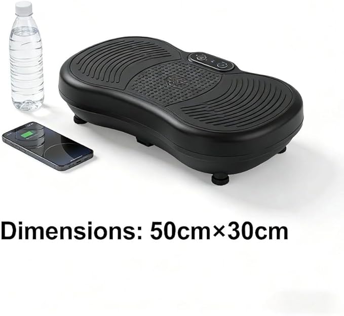Vibration Plate Exercise Machine for Whole Body Workout, 330 lbs Capacity Lymphatic Drainage Platform for Weight Loss, 120 Speeds with Resistance Bands & Built-in USB Speaker