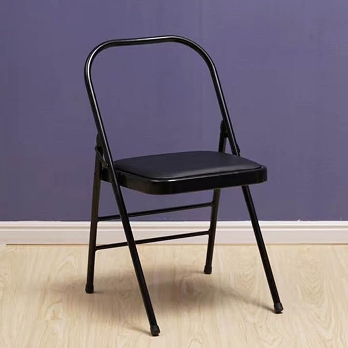 Iyengar Yoga Chair,Pilates Chair,Yoga Inversion Chair,Backless Yoga Chair Prop,Home Exercises Reinforced Design, Black-82cm×45cm