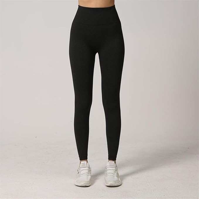 Yoga Set Seamless Women Long Sleeve Blouses Top Gym Sport Bra High Waist Tight Leggings Fitness Suit Shorts Sets (Color : Black Trousers, Size : Large)