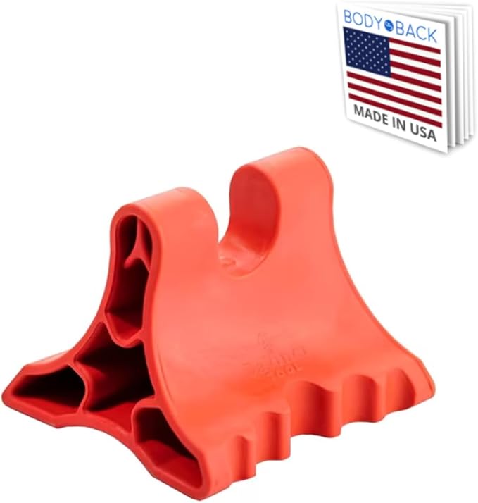 Body Back Davinci Tool (Red) -USA Made- Hard Rubber Neck Tension Relief & Pressure Point Massage Tool - Occipital Release Tool - Cervical Traction Device- Suboccipital Release Device - Neck Stretcher