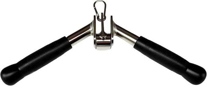 qibylift Barbell Multi-Exerciser Cable Attachment For Cable Machines, Lat Pull Down Bar Cable Machine Attachments, Tricep Press Down Bar, Revolving Straight Curl Pulldown Bar with Rotating & Rubber Handle Grips