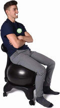 Yoga Ball Chair,Yoga Ball，Exercise Ball, Office Ball Chair with Back & Wheels Stability Exercise Balls for Sitting at Desk Ergonomic Yoga Seat for Adults Pregnancy(Black)