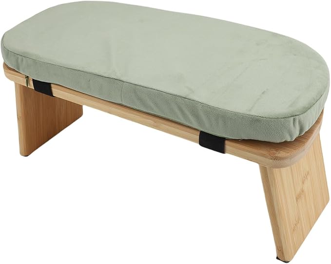 Meditation Bench, Folding Kneeling Meditation Stool, Removable Cushion Stool with Magnetic Locking Hinges, Ideal for Indoor & Outdoor Yoga & Prayer (Green)