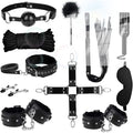 11 Pieces of Black Leather Sports Set, Comfortable and Soft Adjustable Set Accessories, Quick Drying and Sweat Absorbing Pilates Equipment